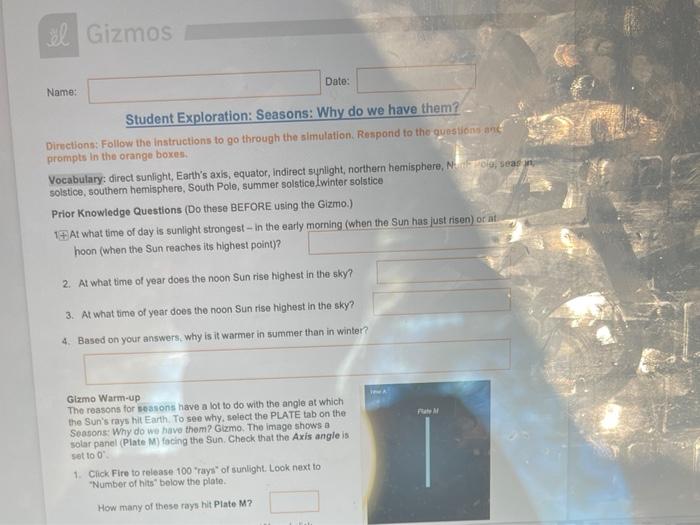 Seasons 3d gizmo answer key