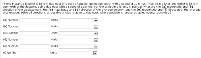 At one instant a bicyclist is 40.0m