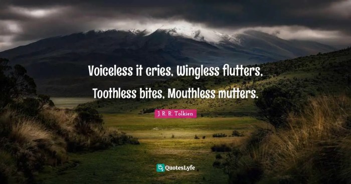 Voiceless it cries wingless it flutters toothless bites mouthless mutters